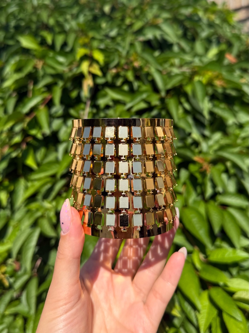 CHANEL Gold Mosaic Tealight Candle Holder